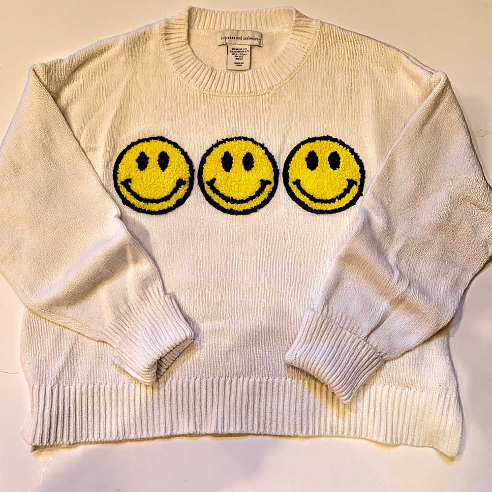 Cupcakes and Cashmere Girls Crewneck Happy Sweater 10/12